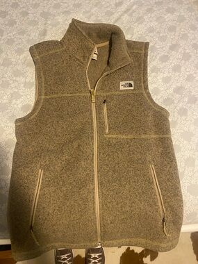 The North Face Heathered Tan Fleece Vest